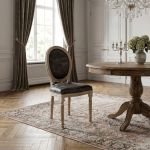 OVAL BACK - sedia vintage in simil pelle