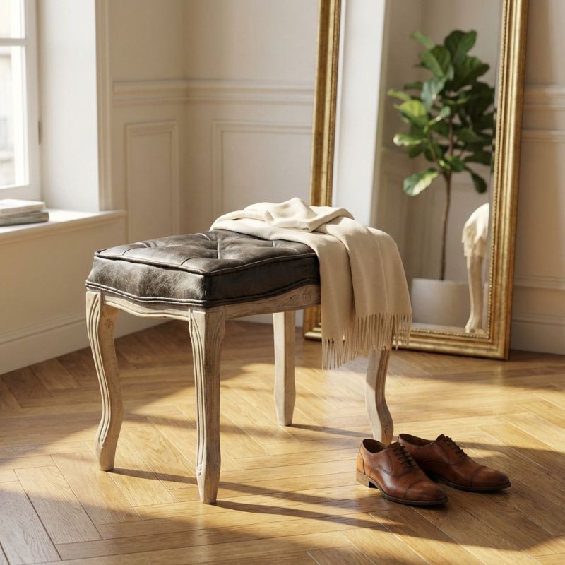 NAPO - sgabello vintage in ecopelle