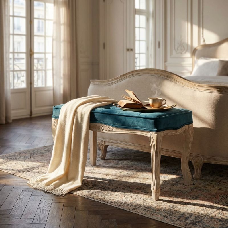 NAPO - sgabello vintage in velluto