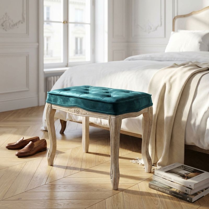 NAPO - sgabello vintage in velluto