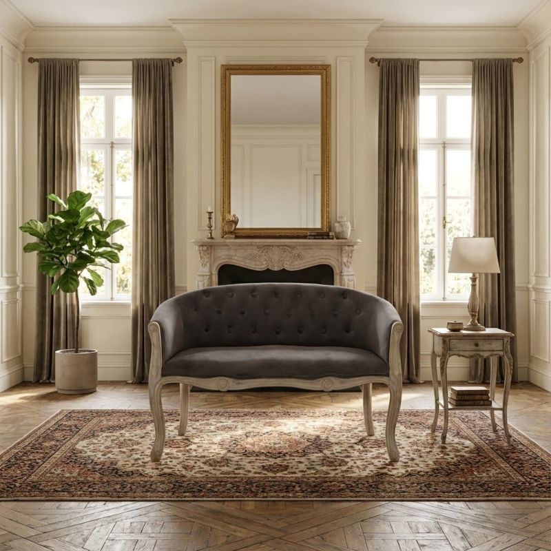 KRUSTU - divano vintage in tessuto