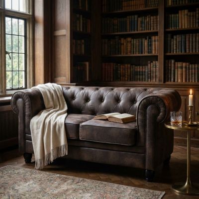 CHESTERFIELD - divano vintage in ecopelle