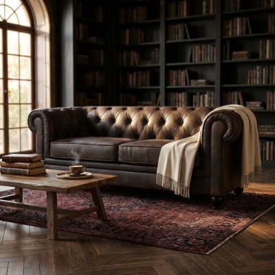 CHESTERFIELD - divano vintage in ecopelle