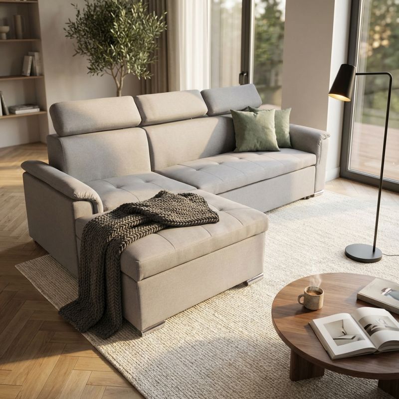 PETER - divano letto con penisola