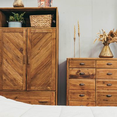 PEZ - cassettiera con 10 cassetti in di pino riciclato