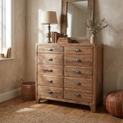 PEZ - cassettiera con 10 cassetti in di pino riciclato