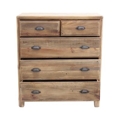 PEZ - cassettiera con 5 cassetti in legno di pino riciclato