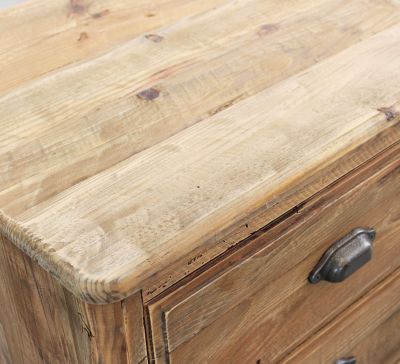 PEZ - comodino con 2 cassetti in legno di pino riciclato