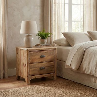 PEZ - comodino con 2 cassetti in legno di pino riciclato