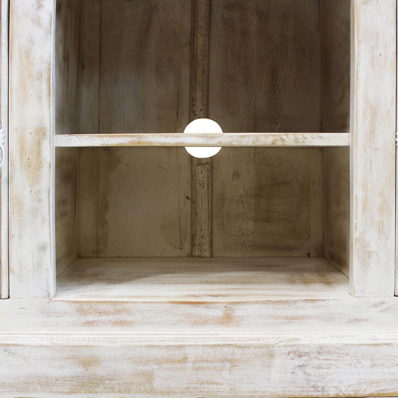 ETER - porta tv legno di mango bianco