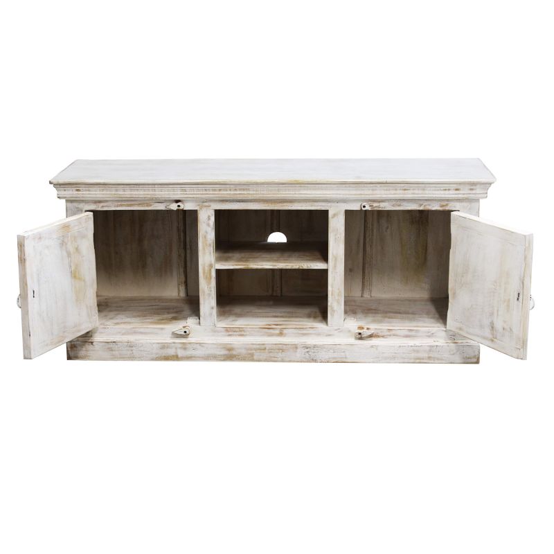 ETER - porta tv legno di mango bianco