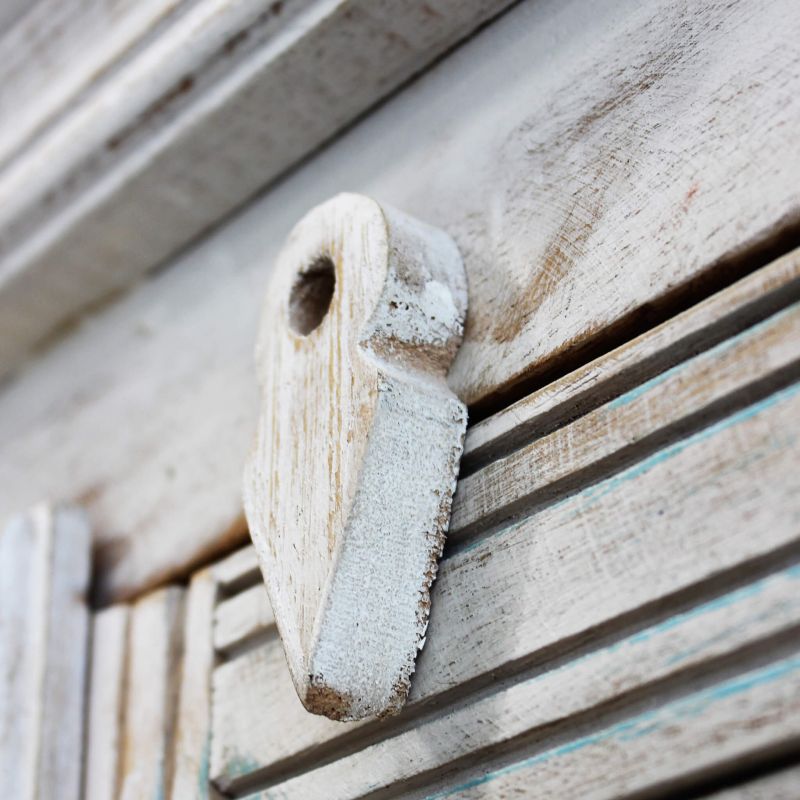 ETER - porta tv legno di mango bianco