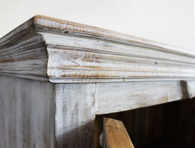 ETER - porta tv legno di mango bianco