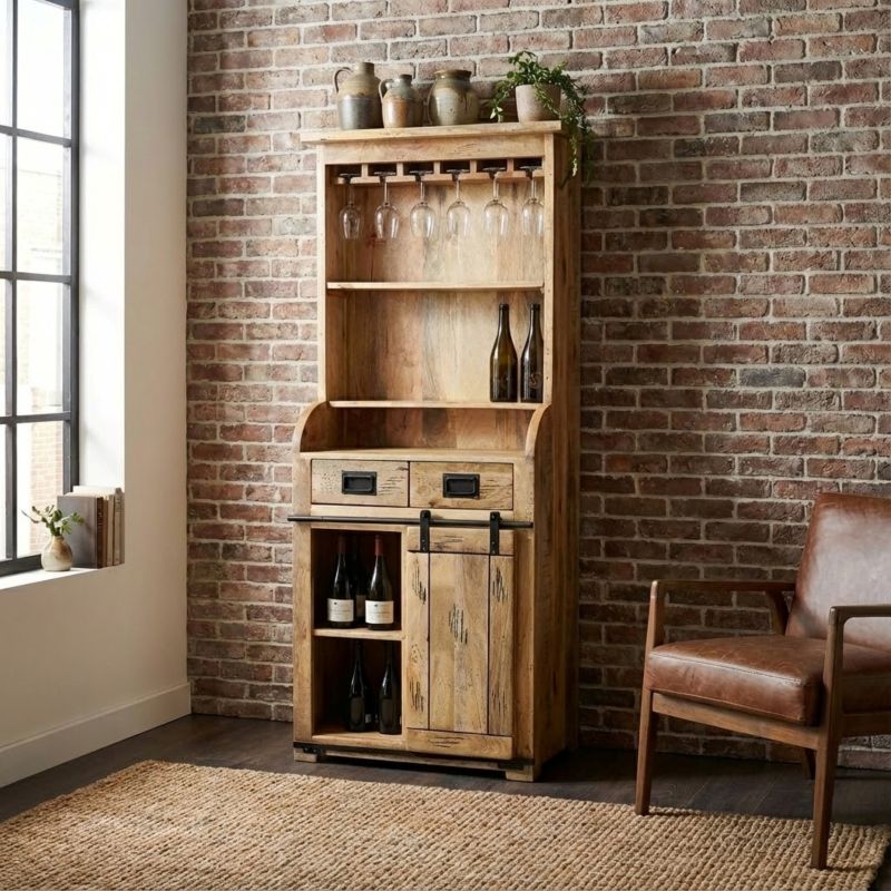 BEILY - credenza a giorno in legno di mango