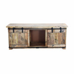 BEILY - porta tv legno di mango con 2 ante scorrevoli