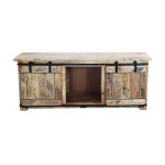 BEILY - porta tv legno di mango con 2 ante scorrevoli