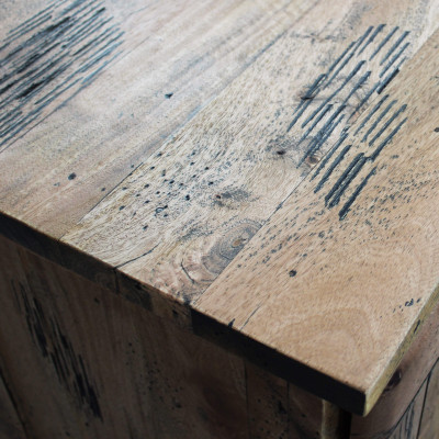 BEILY - porta tv legno di mango con 2 ante scorrevoli