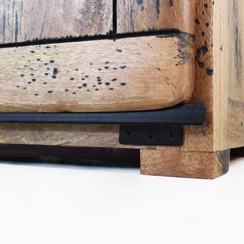BEILY - porta tv legno di mango con 2 ante scorrevoli