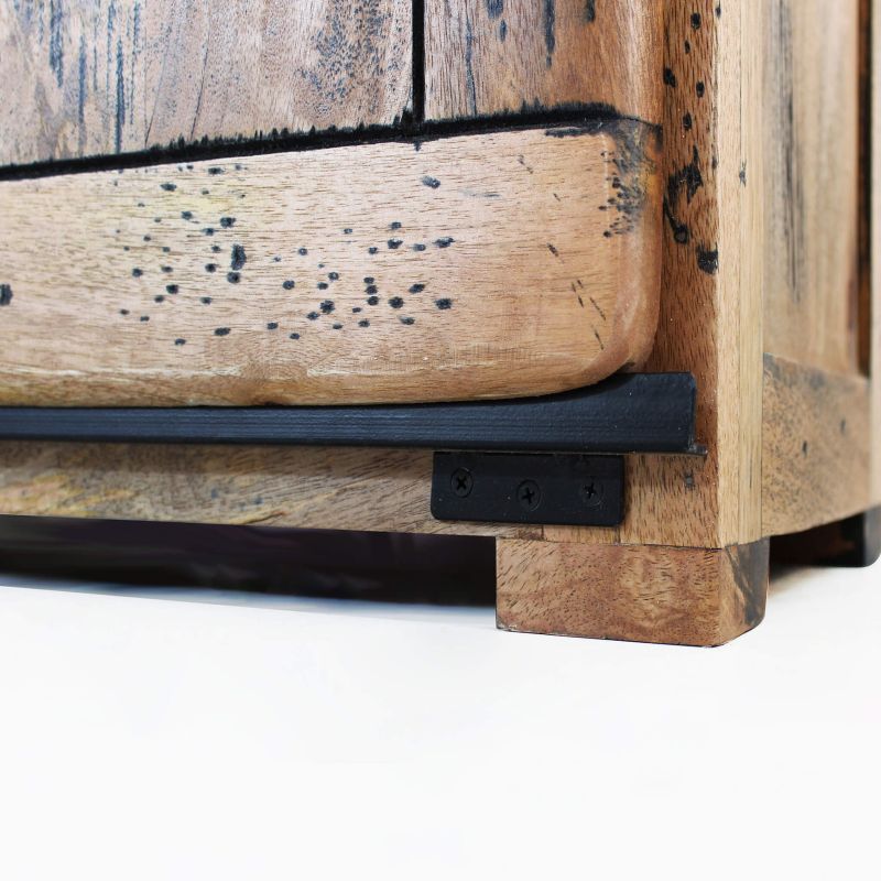 BEILY - porta tv legno di mango con 2 ante scorrevoli