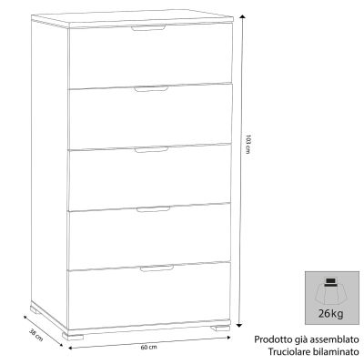 LASE - cassettiera 5 cassetti