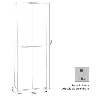 LOLLO - armadio 4 ante