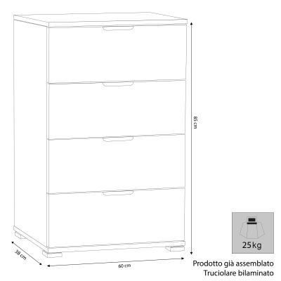 ALE - cassettiera 4 cassetti