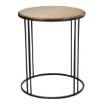 BARLY - tavolino industrial in acciaio e legno