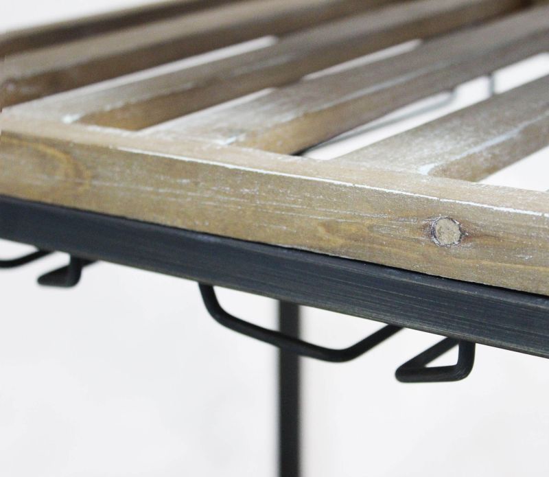 CARTY - carrello con ruote industrial in legno e acciaio