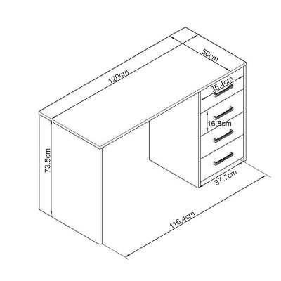 TRACE - scrivania con cassetti