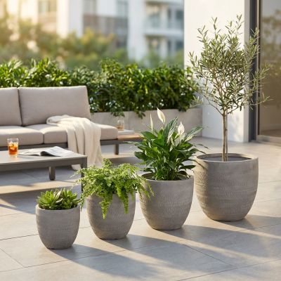 AFELANDRA - set di vasi in fibra sintetica