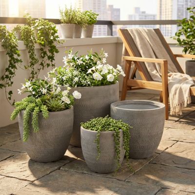 AFELANDRA - set di vasi in fibra sintetica