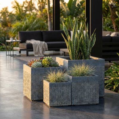 AGERATO - set di vasi in fibra sintetica