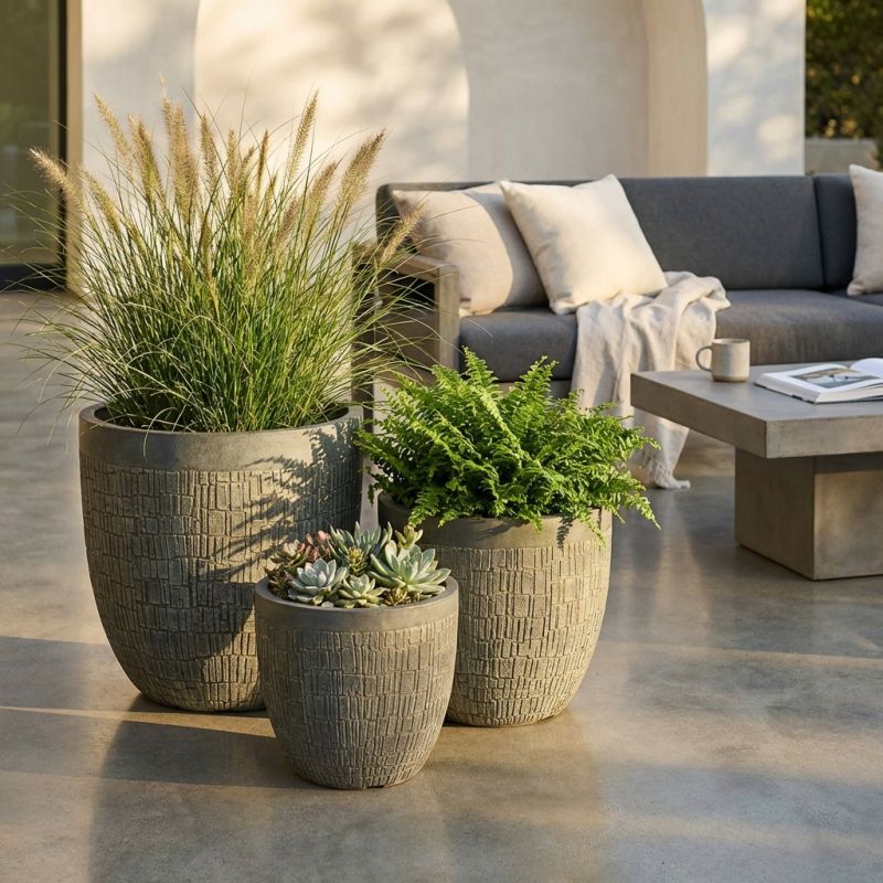 GIADA - set di vasi in fibra sintetica