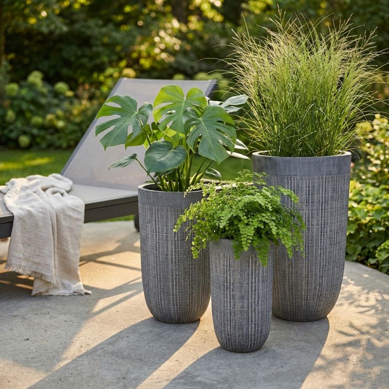 ALLORO - set di vasi in fibra sintetica