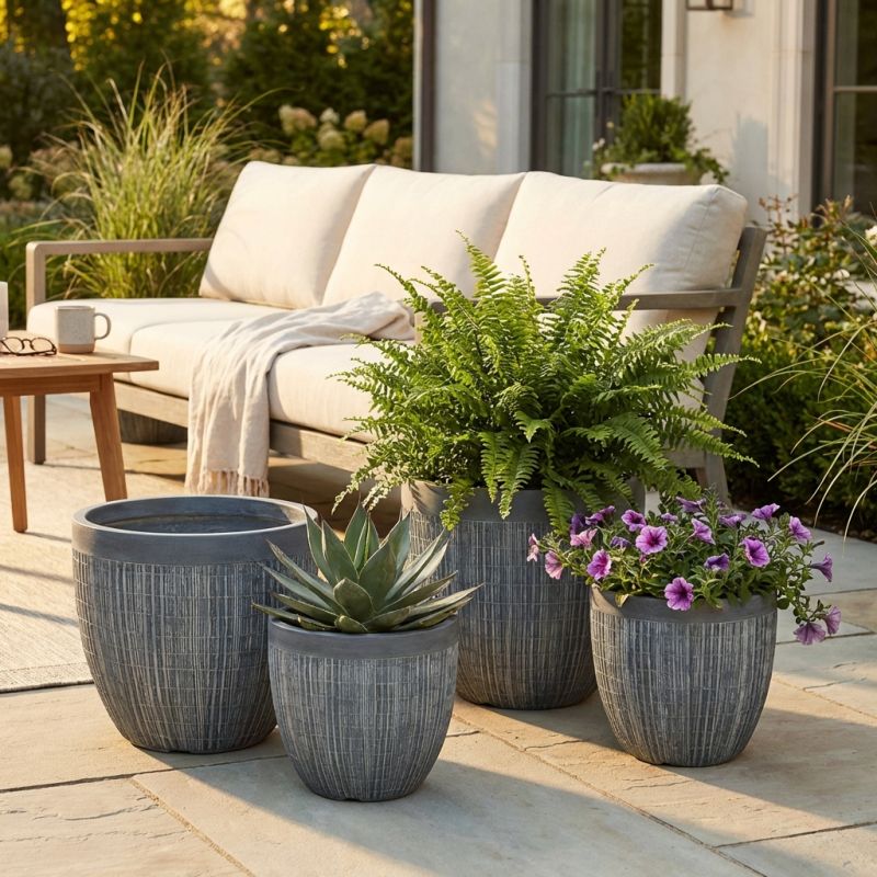 AMARANTO - set di vasi in fibra sintetica