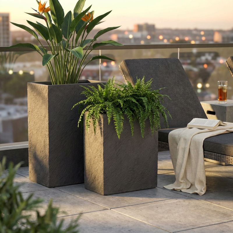 ANTURIO - set di vasi in fibra sintetica