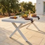 MACCAI - tavolo da giardino in alluminio e gres