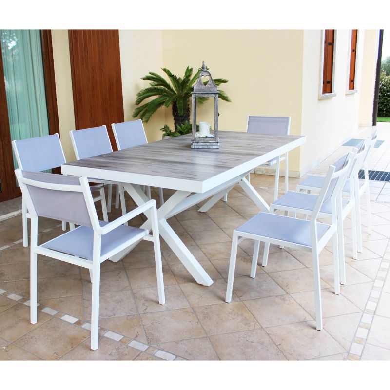 MACCAI - tavolo da giardino in alluminio e gres