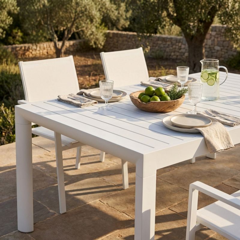 EQUITATUS - tavolo da giardino allungabile in alluminio da 135