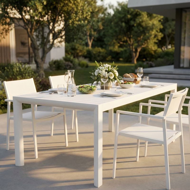 EQUITATUS - tavolo da giardino allungabile in alluminio da 135