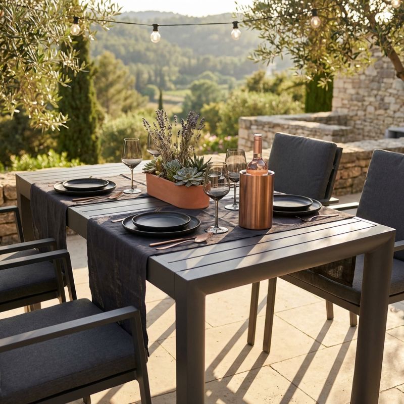 EQUITATUS - tavolo da giardino allungabile in alluminio da 135