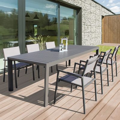 EQUITATUS - tavolo da giardino allungabile in alluminio da 135
