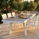 BELL - tavolo da giardino allungabile in gres