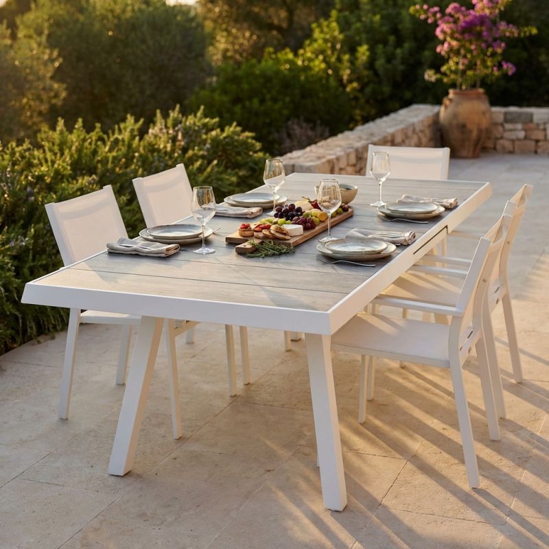 BELL - tavolo da giardino allungabile in gres