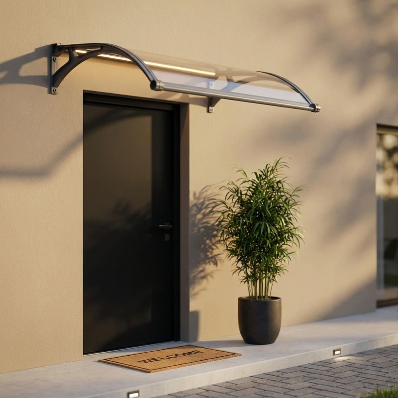 LEDDY - pensilina porta ingresso in policarbonato fotovoltaica con led