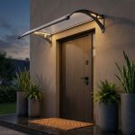 LEDDY - pensilina porta ingresso in policarbonato opaco fotovoltaica con led