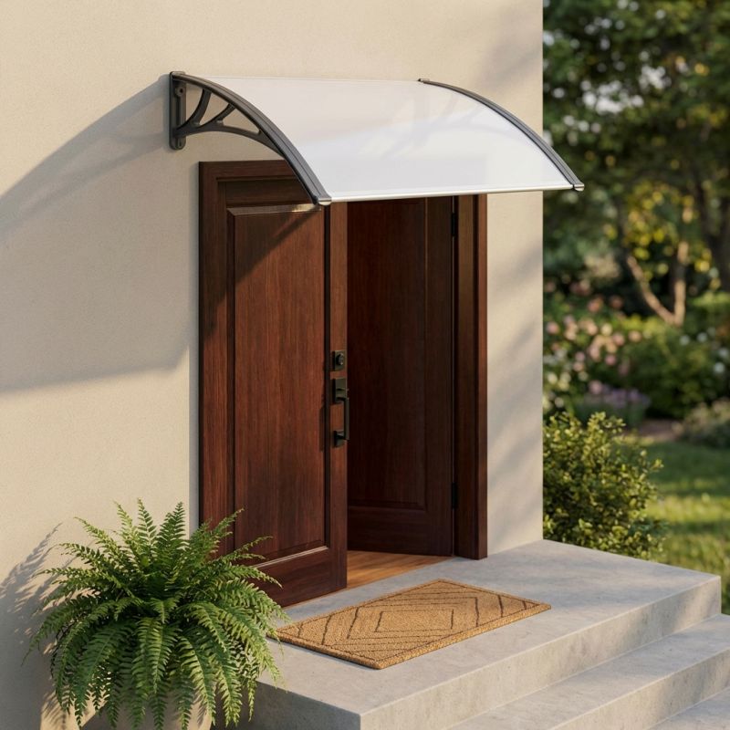 KAORI - pensilina in policarbonato alveolare opaco porta ingresso