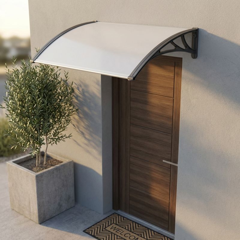 ASUKA - pensilina in policarbonato alveolare opaco porta ingresso 100 x 120 cm