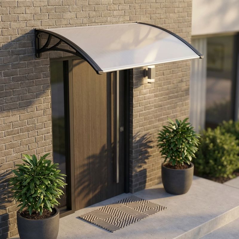 ASUKA - pensilina in policarbonato alveolare opaco porta ingresso 100 x 120 cm