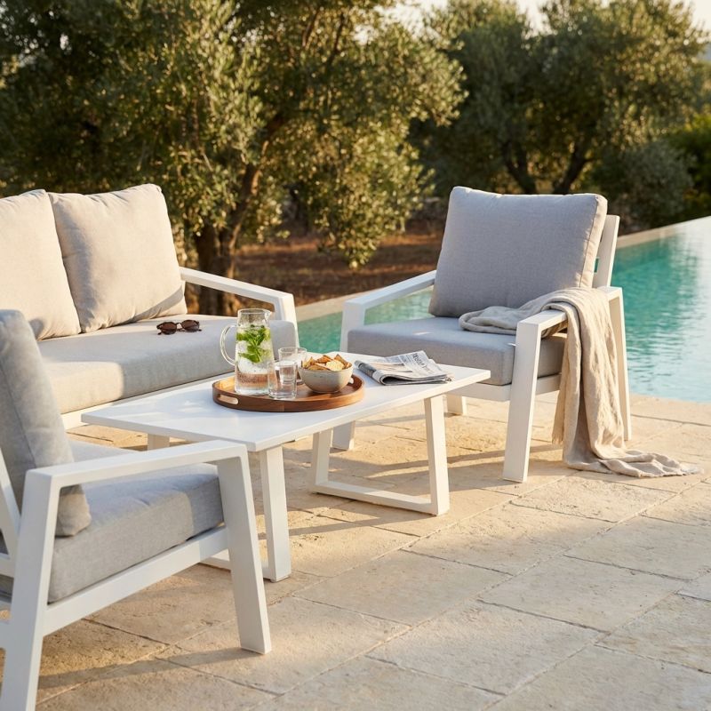 PERCY - salotto da giardino in alluminio 5 posti